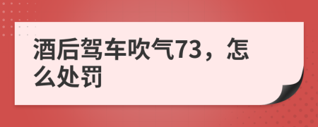酒后驾车吹气73，怎么处罚