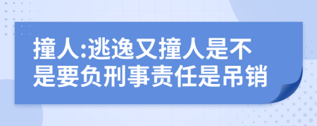 撞人:逃逸又撞人是不是要负刑事责任是吊销