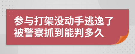 参与打架没动手逃逸了被警察抓到能判多久