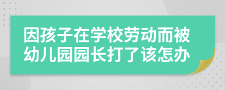 因孩子在学校劳动而被幼儿园园长打了该怎办