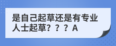 是自己起草还是有专业人士起草？？？A