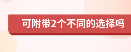 可附带2个不同的选择吗