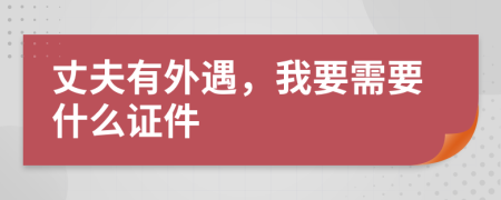 丈夫有外遇，我要需要什么证件