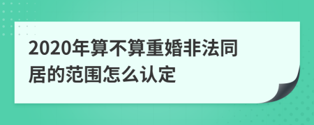 2020年算不算重婚非法同居的范围怎么认定