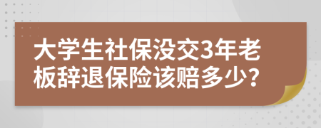 大学生社保没交3年老板辞退保险该赔多少？