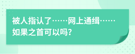 被人指认了……网上通缉……如果之首可以吗？