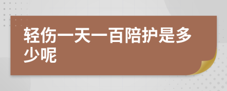 轻伤一天一百陪护是多少呢