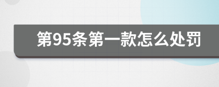 第95条第一款怎么处罚