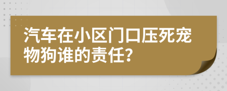 汽车在小区门口压死宠物狗谁的责任？