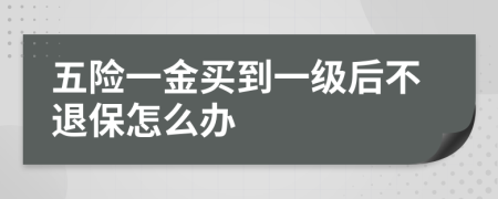 五险一金买到一级后不退保怎么办