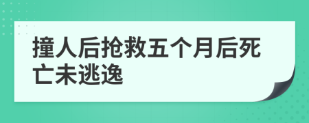 撞人后抢救五个月后死亡未逃逸