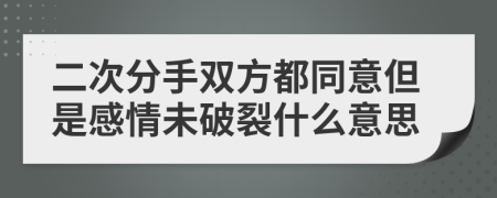 二次分手双方都同意但是感情未破裂什么意思