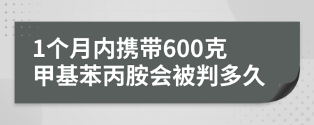 1个月内携带600克甲基苯丙胺会被判多久