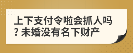 上下支付令啦会抓人吗? 未婚没有名下财产