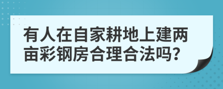 有人在自家耕地上建两亩彩钢房合理合法吗？