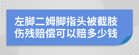 左脚二姆脚指头被截肢伤残赔偿可以赔多少钱