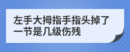 左手大拇指手指头掉了一节是几级伤残