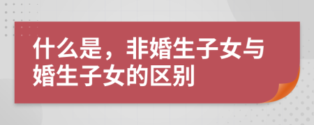 什么是，非婚生子女与婚生子女的区别