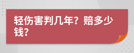 轻伤害判几年？赔多少钱？