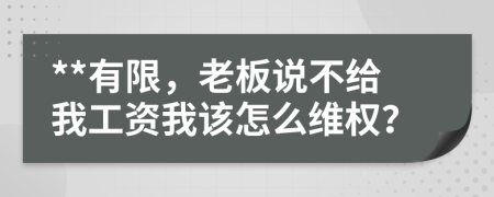 **有限，老板说不给我工资我该怎么维权？