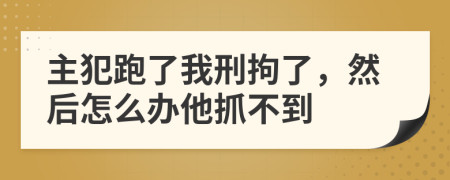 主犯跑了我刑拘了，然后怎么办他抓不到