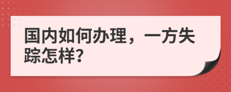 国内如何办理，一方失踪怎样？