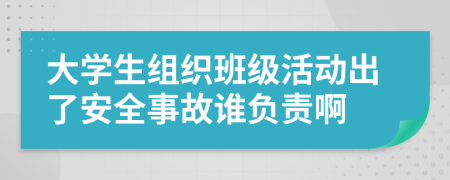 大学生组织班级活动出了安全事故谁负责啊