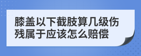 膝盖以下截肢算几级伤残属于应该怎么赔偿