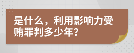 是什么，利用影响力受贿罪判多少年？