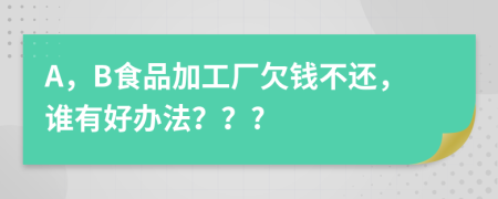 A，B食品加工厂欠钱不还，谁有好办法？？?