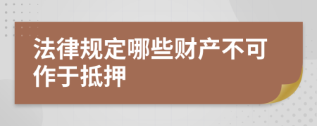 法律规定哪些财产不可作于抵押