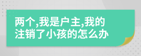 两个,我是户主,我的注销了小孩的怎么办