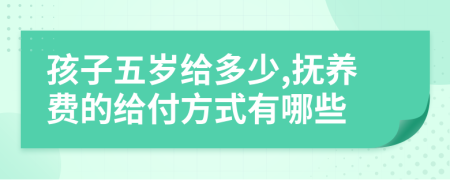 孩子五岁给多少,抚养费的给付方式有哪些