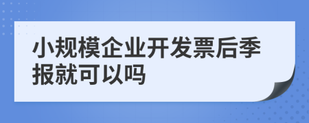 小规模企业开发票后季报就可以吗