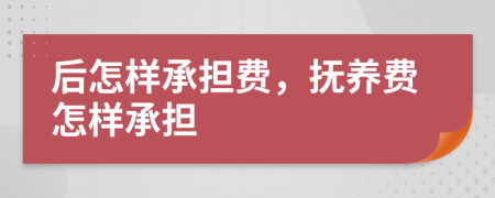 后怎样承担费，抚养费怎样承担