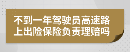 不到一年驾驶员高速路上出险保险负责理赔吗