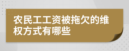 农民工工资被拖欠的维权方式有哪些