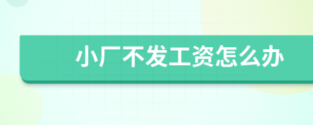 小厂不发工资怎么办