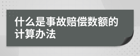 什么是事故赔偿数额的计算办法