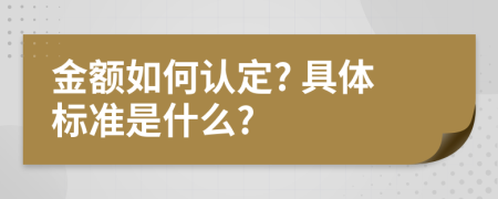 金额如何认定? 具体标准是什么?