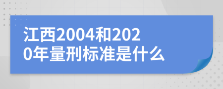 江西2004和2020年量刑标准是什么