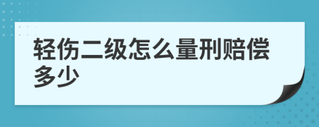 轻伤二级怎么量刑赔偿多少