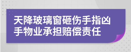 天降玻璃窗砸伤手指凶手物业承担赔偿责任