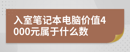 入室笔记本电脑价值4000元属于什么数