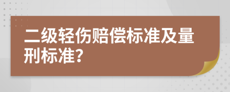 二级轻伤赔偿标准及量刑标准？