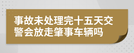 事故未处理完十五天交警会放走肇事车辆吗