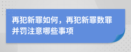 再犯新罪如何，再犯新罪数罪并罚注意哪些事项
