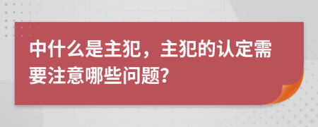 中什么是主犯，主犯的认定需要注意哪些问题？