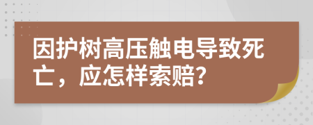 因护树高压触电导致死亡，应怎样索赔？