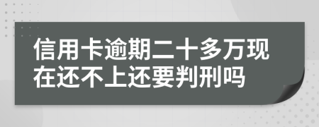 信用卡逾期二十多万现在还不上还要判刑吗